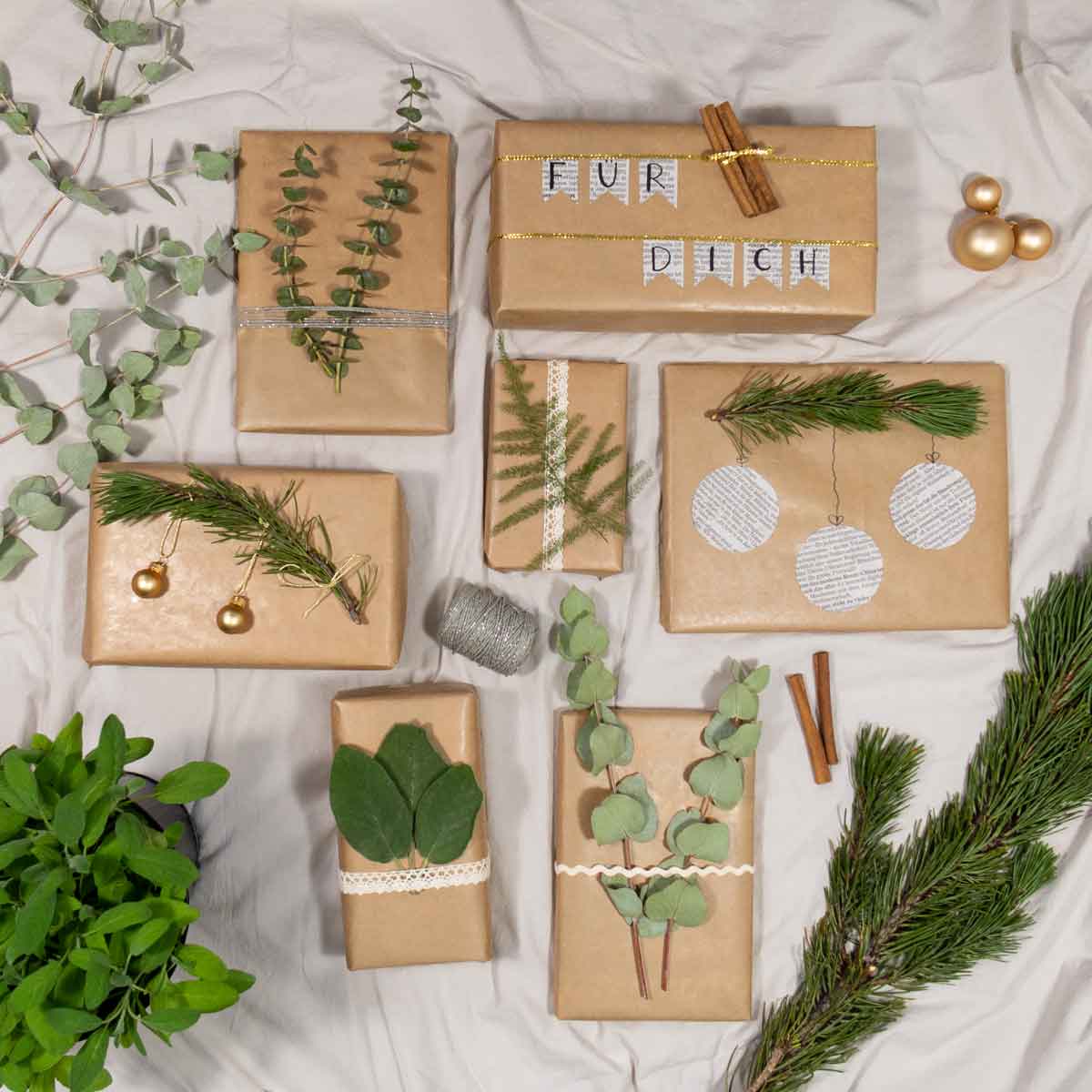 DIYtip eindejaarsgeschenken verpakken met planten